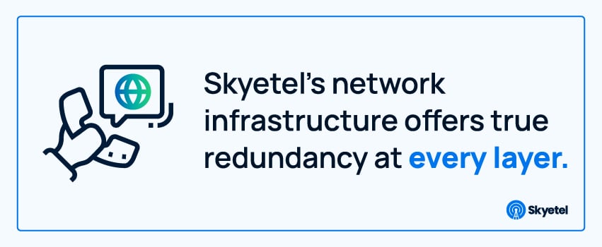 Skyetel’s network infrastructure offers true redundancy at every layer.